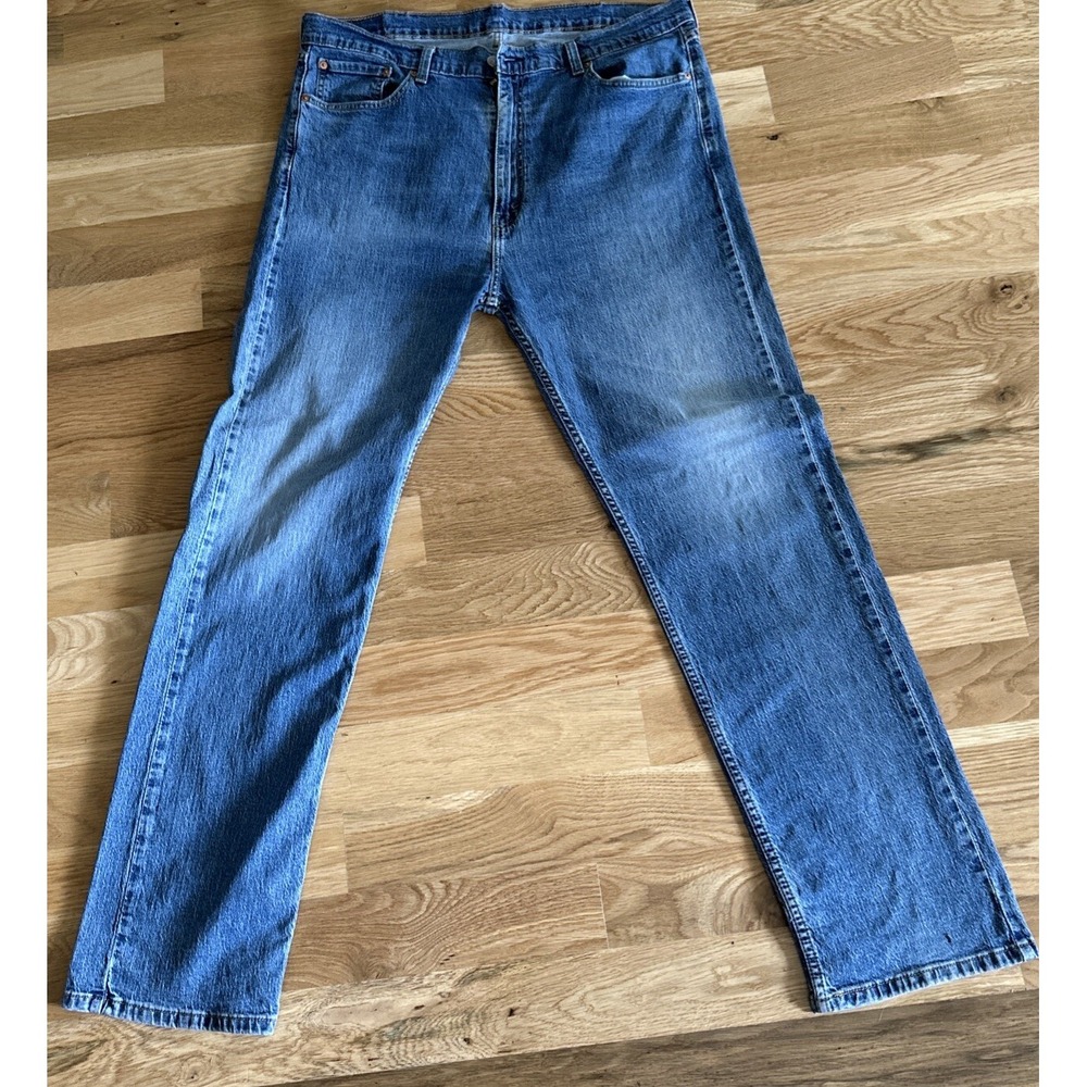 Levi's 505 Regular Fit Straight Stretch Rugged Denim Blue Jeans Mens Sz 40 x 32
